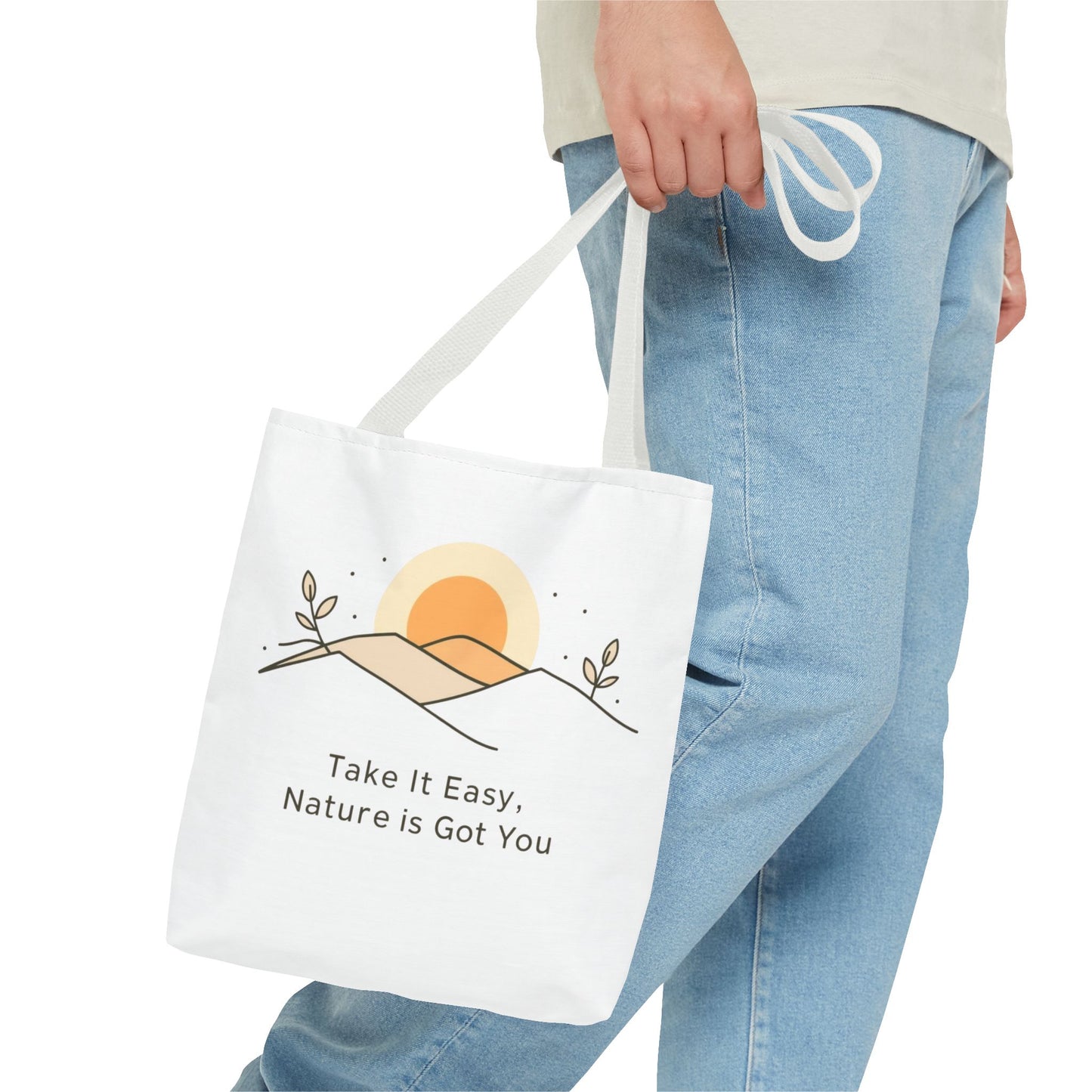 Take It Easy Tote Bag  Natur Design Tasche mit modernem Spruch