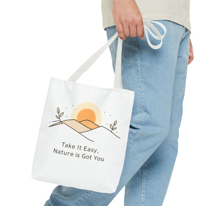 Take It Easy Tote Bag  Natur Design Tasche mit modernem Spruch