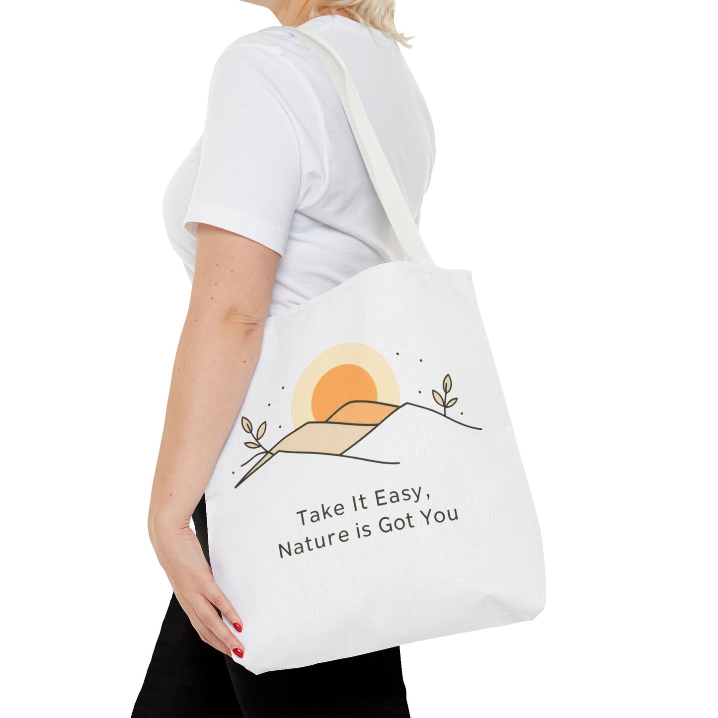 Take It Easy Tote Bag  Natur Design Tasche mit modernem Spruch