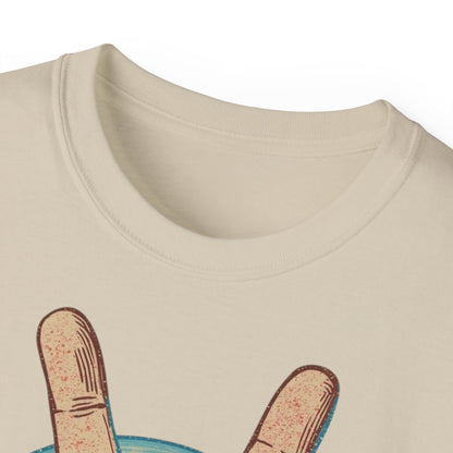 Peace Sign Unisex Ultra Cotton Tee, Graphic Tee, Casual Wear, Gift for Friends, Summer Outfit, Eco-Friendly Fashion