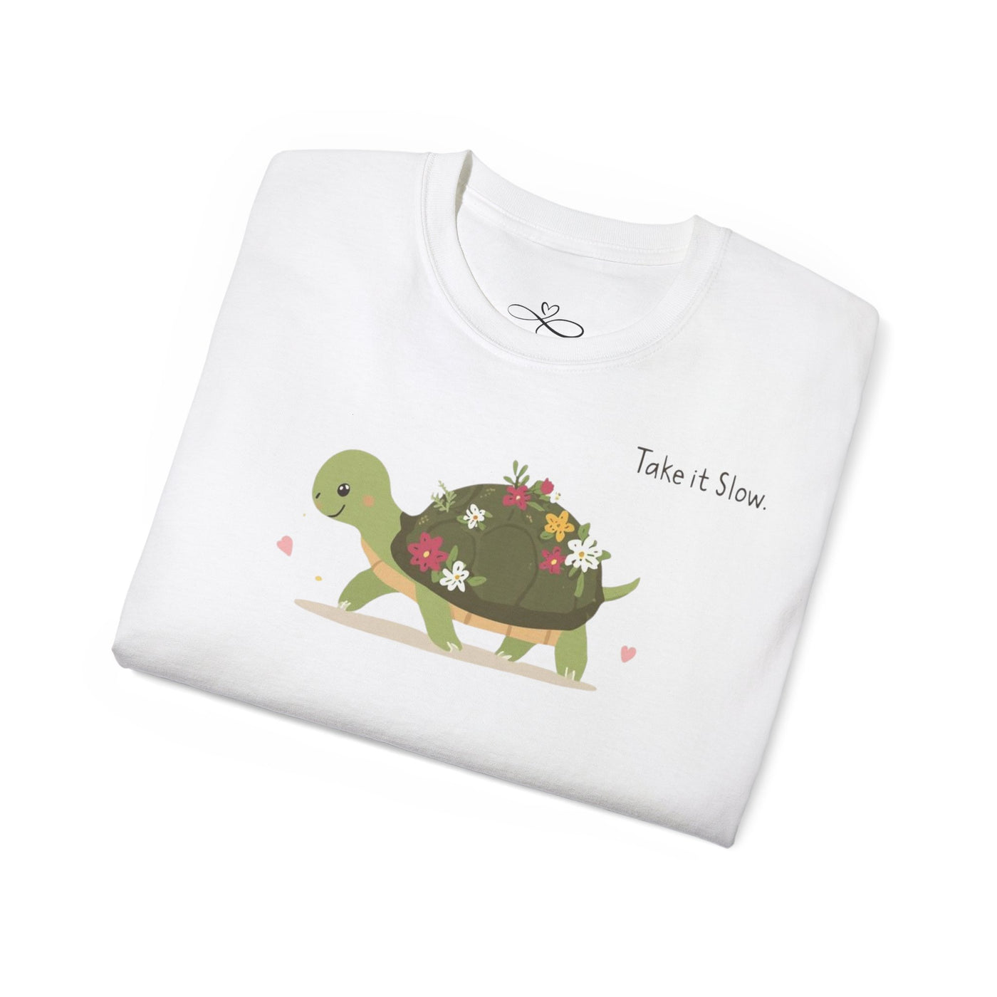 Turtle Motivation Tee - Take It Slow, Gift for Nature Lovers, Casual Wear, Eco-Friendly Apparel, Unisex Cotton Shirt