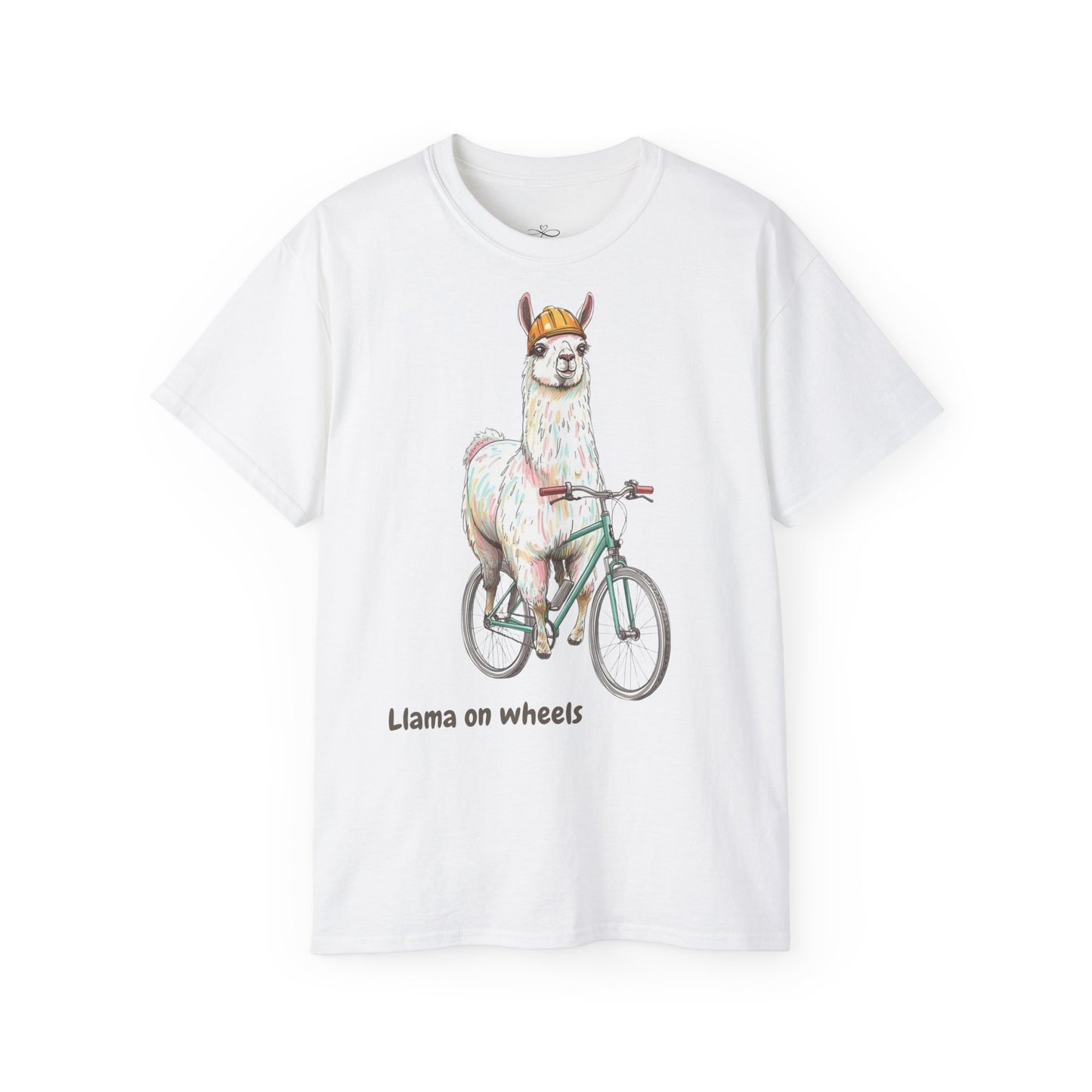 Llama on Wheels T-Shirt, Fun Graphic Tee for Animal Lovers, Summer Casual Wear, Perfect Gift for Birthdays and Holidays