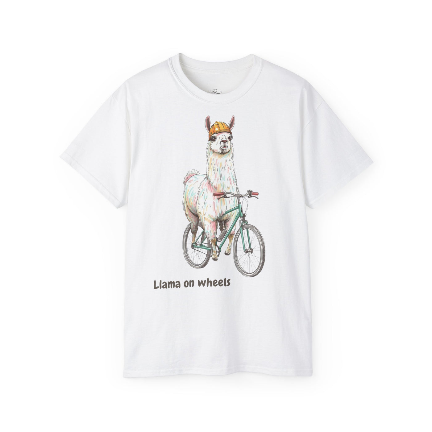 Llama on Wheels T-Shirt, Fun Graphic Tee for Animal Lovers, Summer Casual Wear, Perfect Gift for Birthdays and Holidays