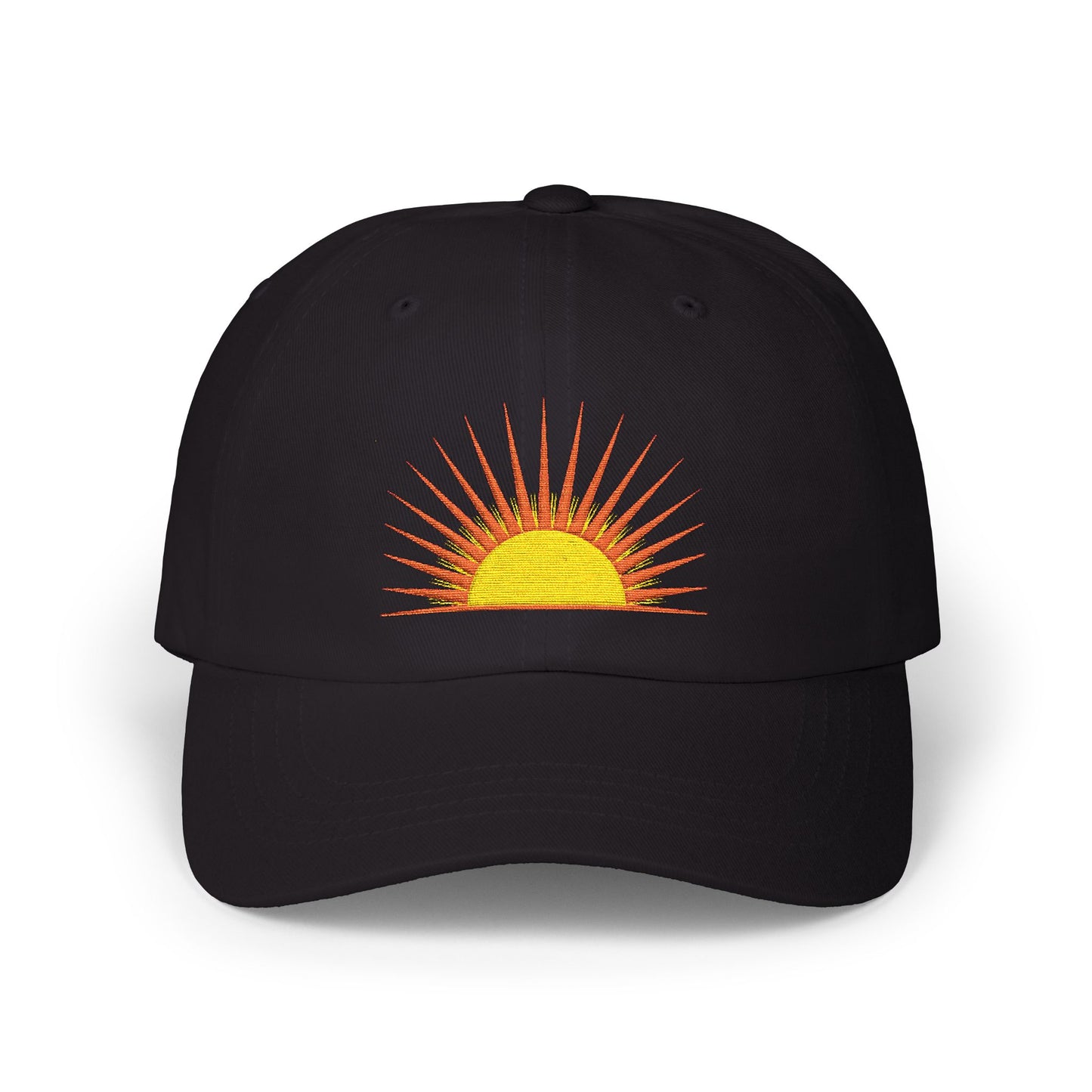 Sunrise Cap – Bestickte Dad Cap Schwarz