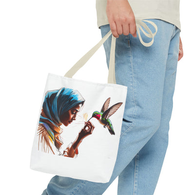 EcoFriendly Tote Bag mit Vogel und Frauenmotiv Perfekt als Geschenk