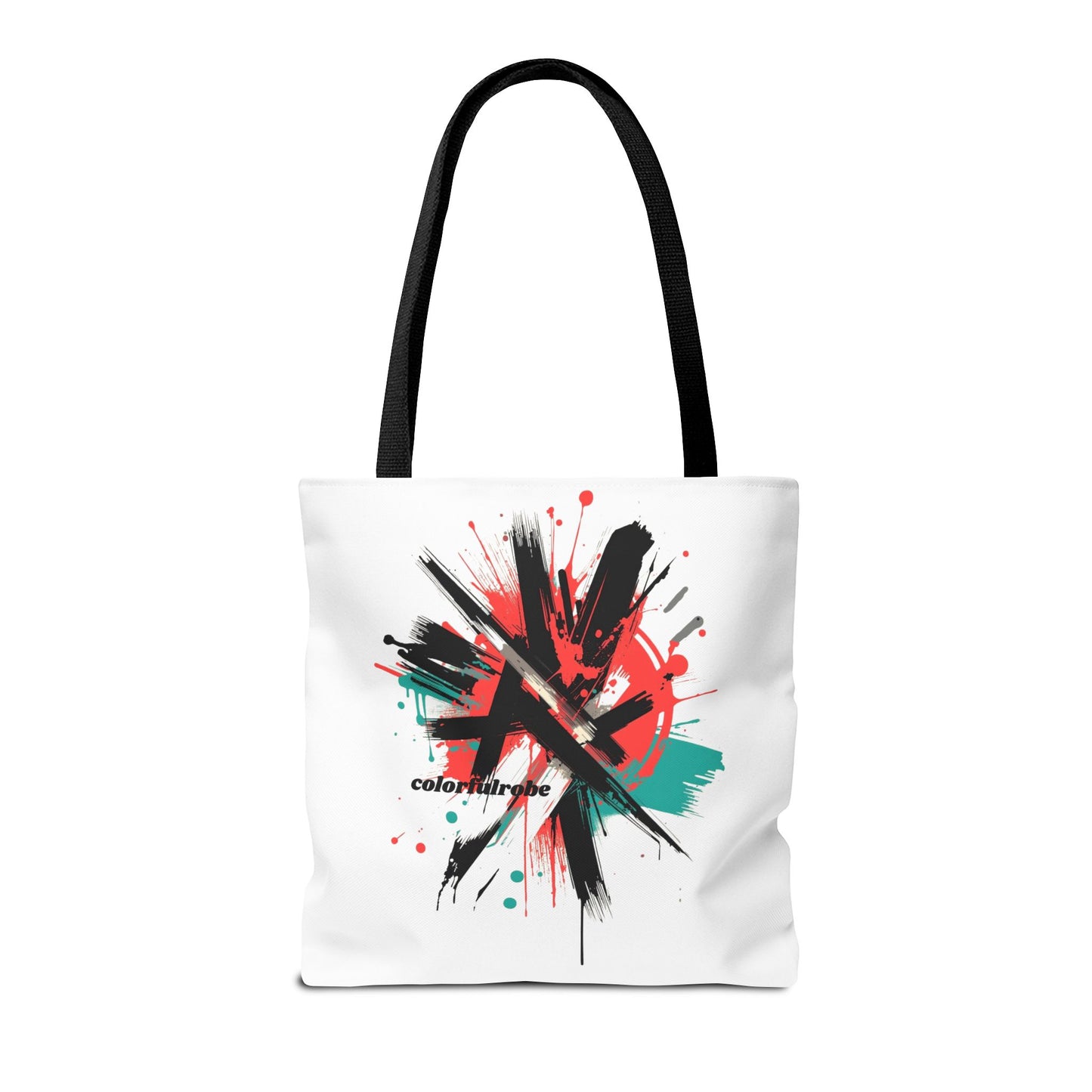 Einkaufstasche „Urban Splash“ – Street-Art Canvas Bag mit schwarzem Henkel – 3 Größen – ColorfulRobe