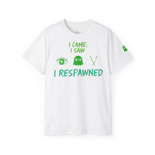 Gaming Humor Tee, I Came I Saw I Respawned Shirt, Unisex Cotton T-Shirt, Gaming Gift, Casual Wear, Geeky Tee
