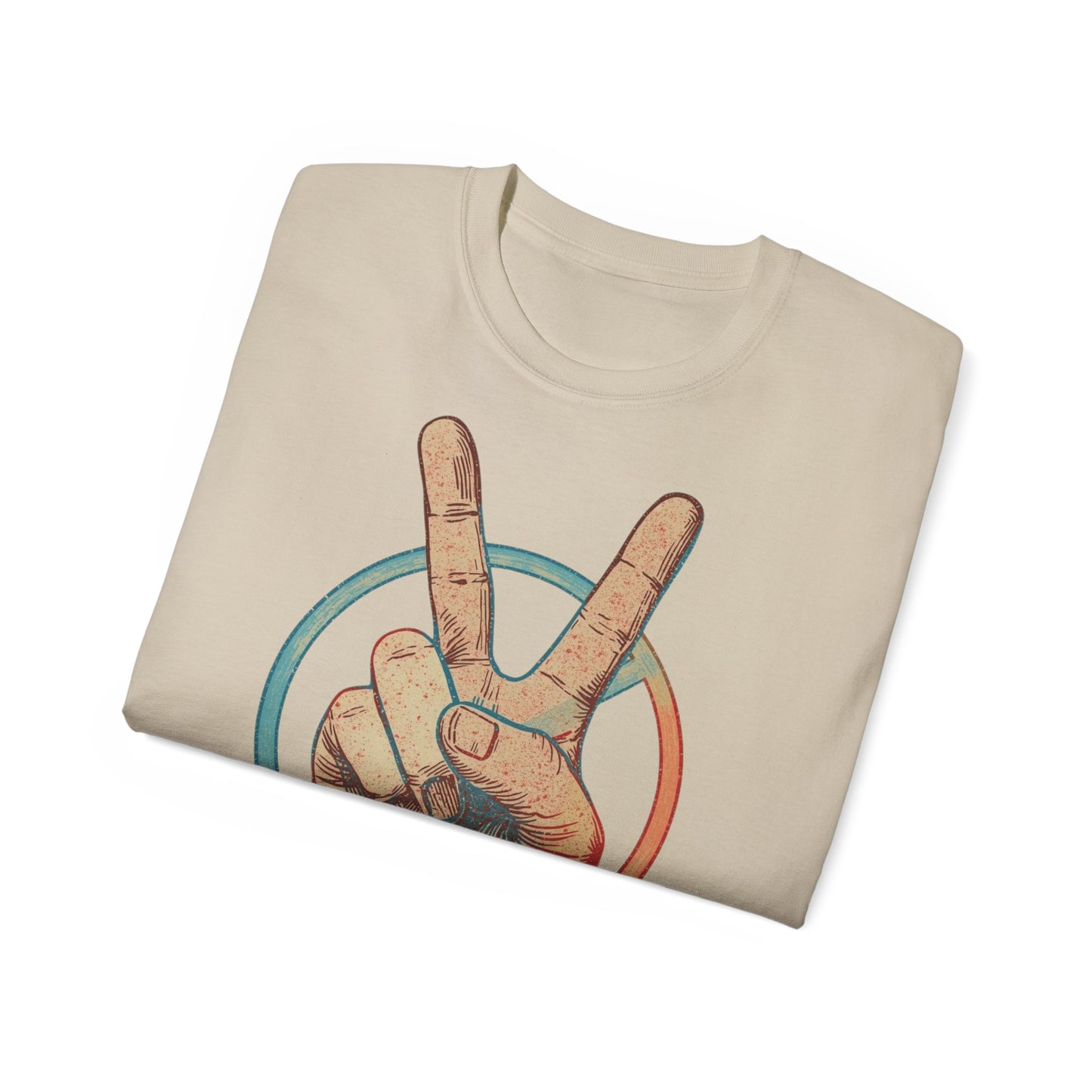 Peace Sign Unisex Ultra Cotton Tee, Graphic Tee, Casual Wear, Gift for Friends, Summer Outfit, Eco-Friendly Fashion