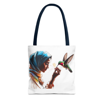 EcoFriendly Tote Bag mit Vogel und Frauenmotiv Perfekt als Geschenk
