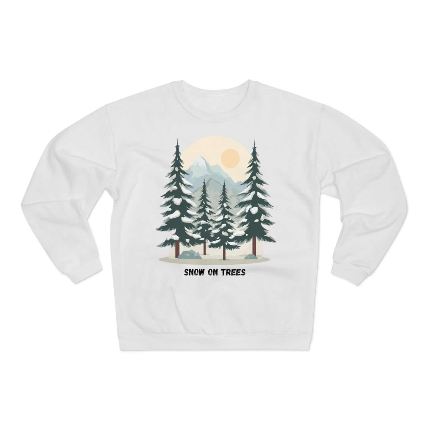 Snowy Trees Unisex Crew Neck Sweatshirt - Cozy Nature Vibe, Perfect for Outdoor Lovers, Gift for Holidays, Casual Wear, Layering