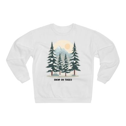 Snowy Trees Unisex Crew Neck Sweatshirt - Cozy Nature Vibe, Perfect for Outdoor Lovers, Gift for Holidays, Casual Wear, Layering