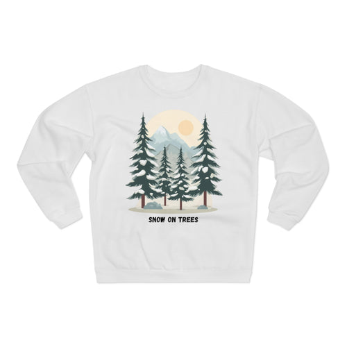 Snowy Trees Unisex Crew Neck Sweatshirt - Cozy Nature Vibe, Perfect for Outdoor Lovers, Gift for Holidays, Casual Wear, Layering