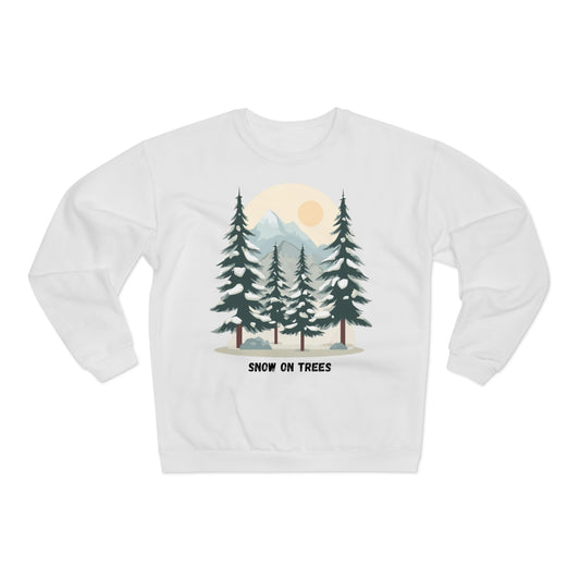 Snowy Trees Unisex Crew Neck Sweatshirt - Cozy Nature Vibe, Perfect for Outdoor Lovers, Gift for Holidays, Casual Wear, Layering