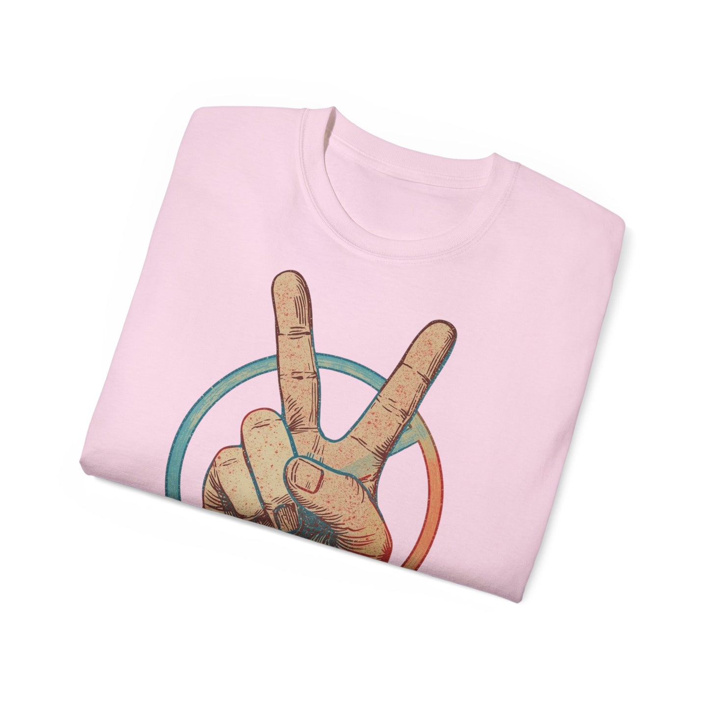 Peace Sign Unisex Ultra Cotton Tee, Graphic Tee, Casual Wear, Gift for Friends, Summer Outfit, Eco-Friendly Fashion