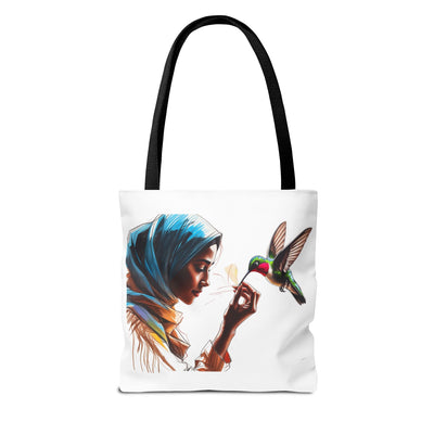 EcoFriendly Tote Bag mit Vogel und Frauenmotiv Perfekt als Geschenk
