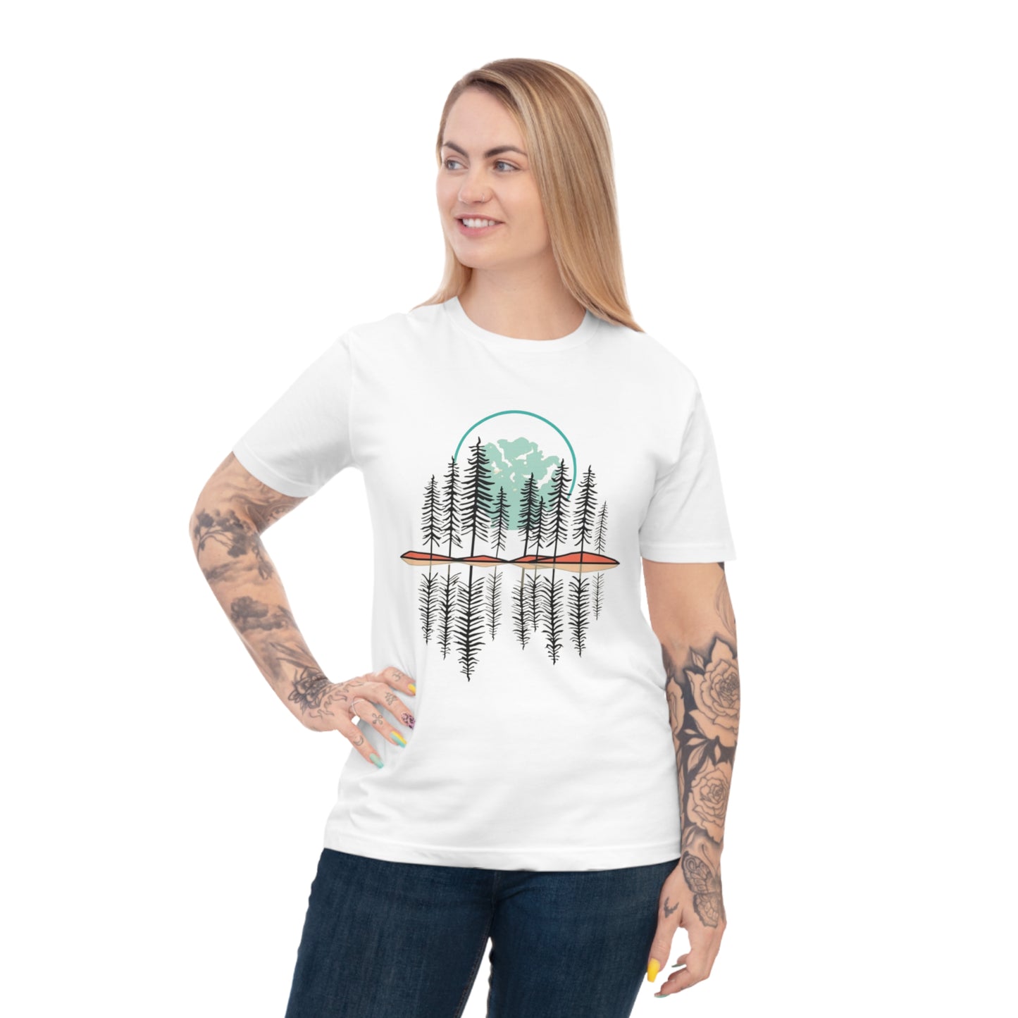 T-Shirt „Forest Reflection“ – Naturmotiv mit Spiegelung – in 3 Farben – ColorfulRobe
