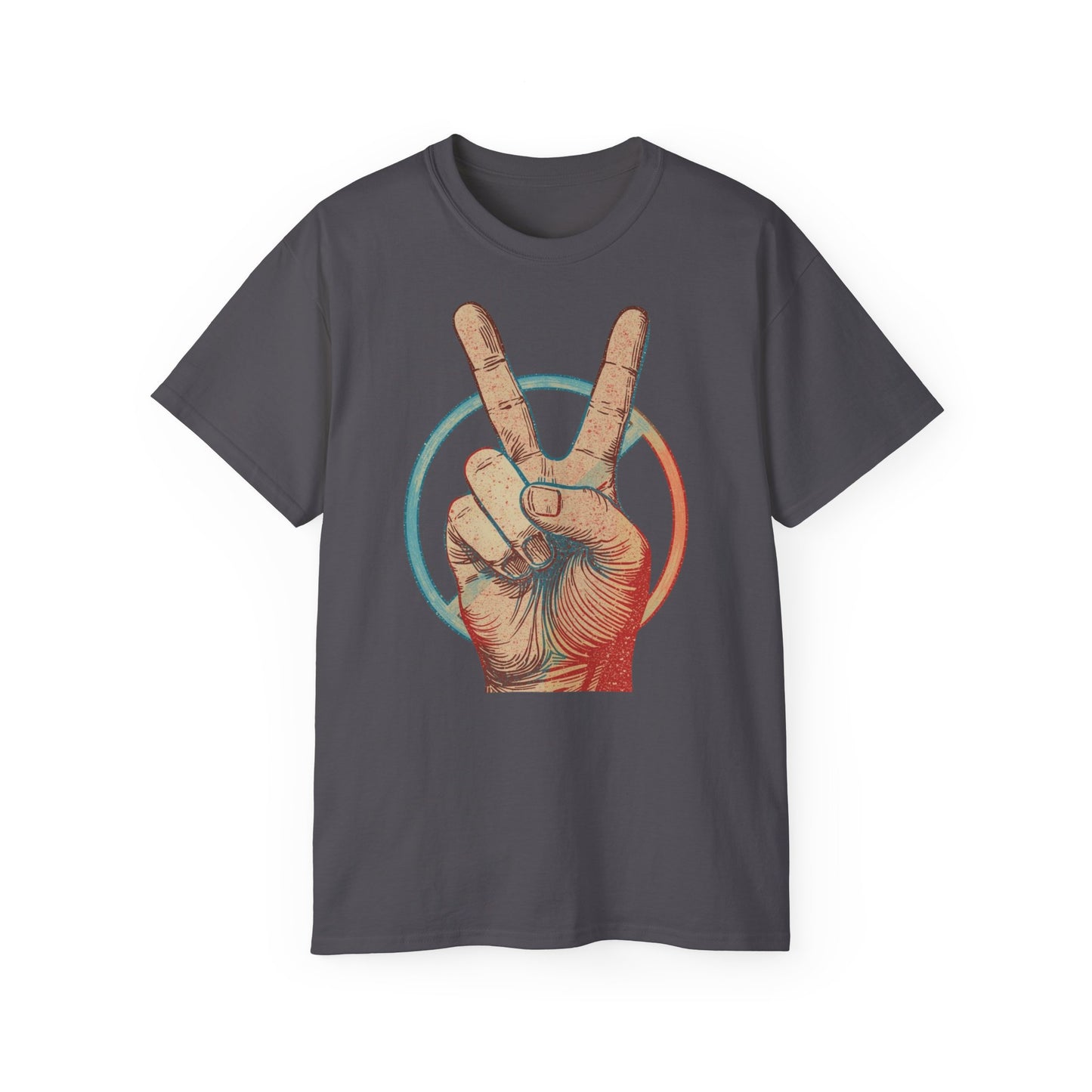 Peace Sign Unisex Ultra Cotton Tee, Graphic Tee, Casual Wear, Gift for Friends, Summer Outfit, Eco-Friendly Fashion