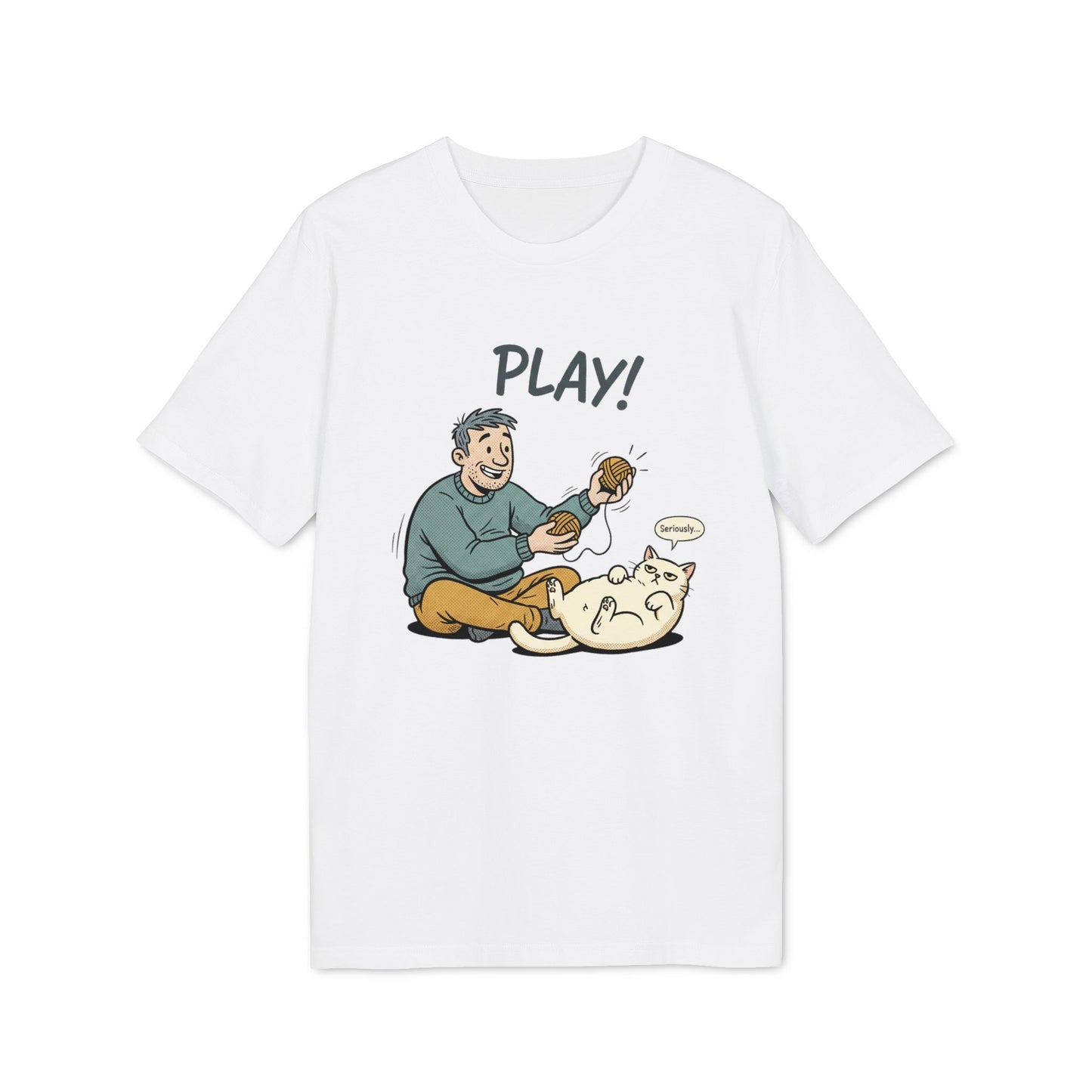 Play!Katzen TShirt  Lustige Katze & Besitzer Illustration Geschenk für Katzenliebhaber