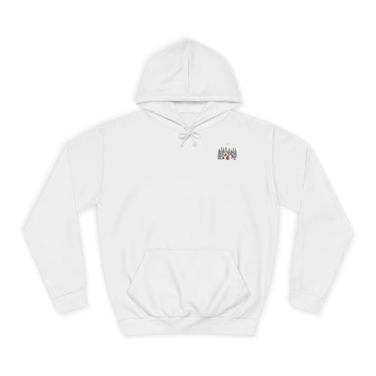 Hoodie — Cozy Winter Cabin Forest Graphic Hoodie (Moon & Snowy Village)