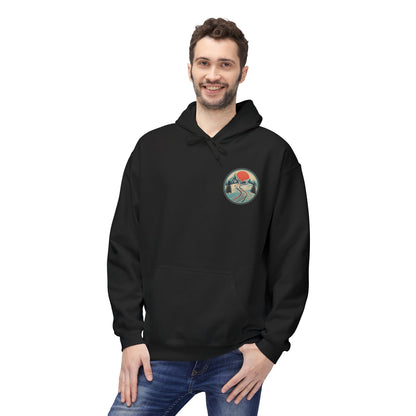 Hoodie „Ski Horizon“ – Retro-Bergdesign mit großem Rückenmotiv – auch in Schwarz – ColorfulRobe