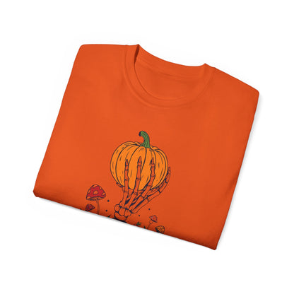 Pumpkin Bone Bloom Halloween Shirt mit Kürbis & Skelettblüten