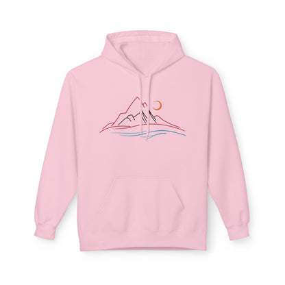 Mountain Sunrise Unisex Fleece Hoodie, Cozy Outdoor Apparel, Gifts for Nature Lovers, Hiking Gear, Fall Fashion