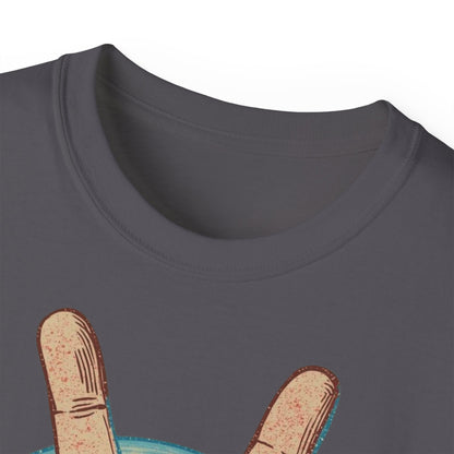 Peace Sign Unisex Ultra Cotton Tee, Graphic Tee, Casual Wear, Gift for Friends, Summer Outfit, Eco-Friendly Fashion