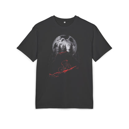 T-Shirt — Moonlit Forest Skull Graphic Tee (Red & Gray)