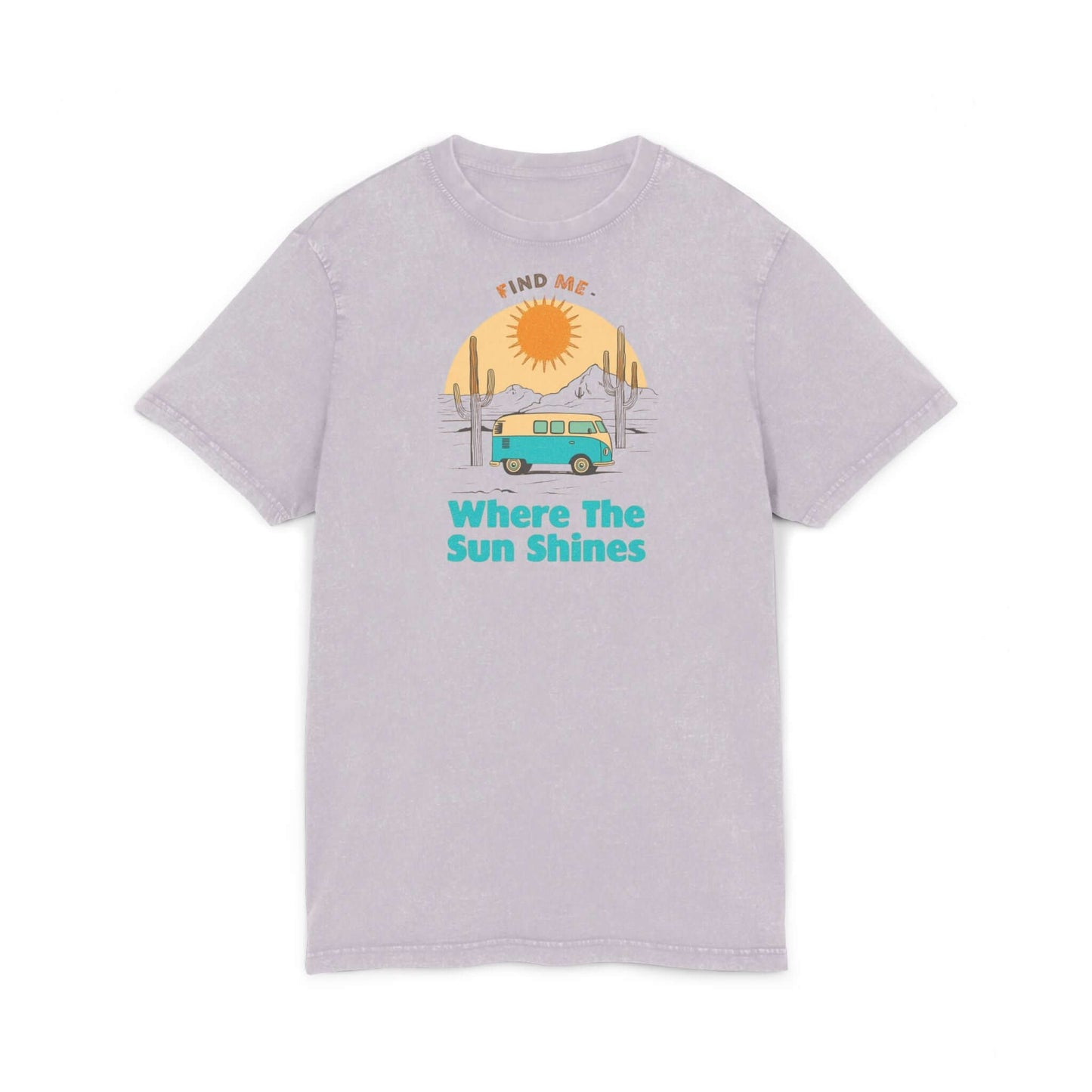 Where The Sun Shines Camper Van Tee | Acid Wash Travel Shirt