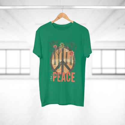 Vintage Peace Sign T-Shirt | Floral Forest Retro