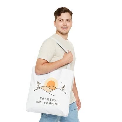 Take It Easy Tote Bag  Natur Design Tasche mit modernem Spruch