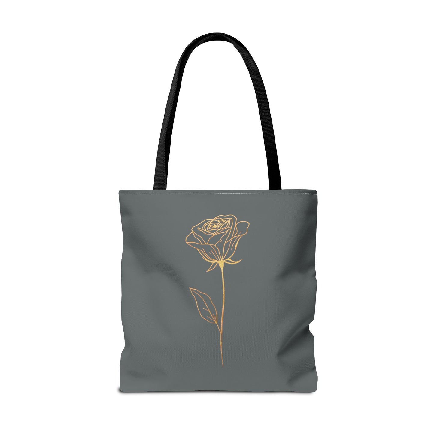 Minimalistische Rose Tote Bag – Goldene Line Art