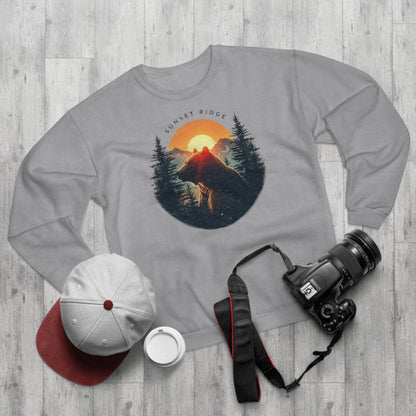 Sunset Ridge Adventure Sweatshirt, Unisex Cozy Crew Neck, Perfect for Nature Lovers, Great for Hiking, Camping, Gift for Outdoor Enthusiasts