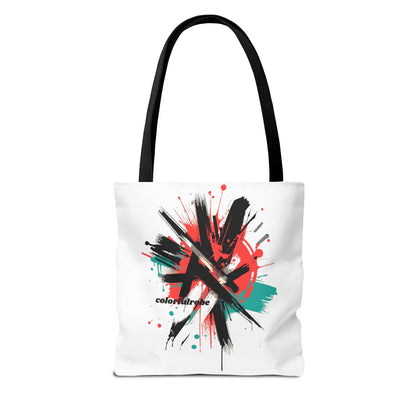 Einkaufstasche „Urban Splash“ – Street-Art Canvas Bag mit schwarzem Henkel – 3 Größen – ColorfulRobe