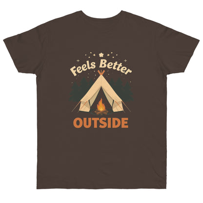 Feels Better Outside T-shirt | Camping Tent Campfire Tee