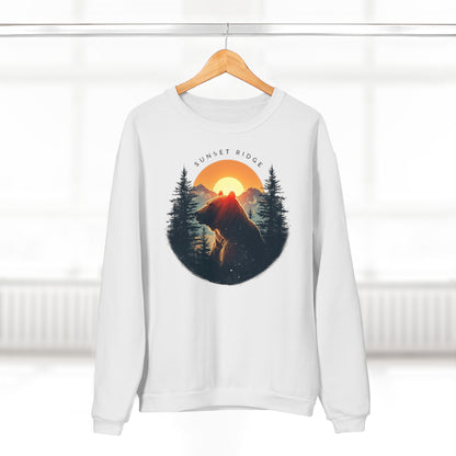 Sunset Ridge Adventure Sweatshirt, Unisex Cozy Crew Neck, Perfect for Nature Lovers, Great for Hiking, Camping, Gift for Outdoor Enthusiasts