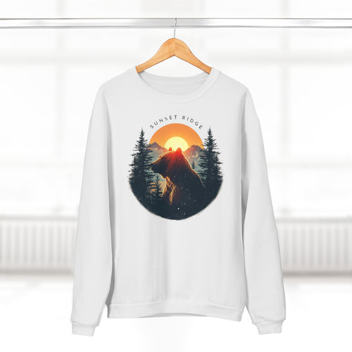 Sunset Ridge Adventure Sweatshirt, Unisex Cozy Crew Neck, Perfect for Nature Lovers, Great for Hiking, Camping, Gift for Outdoor Enthusiasts