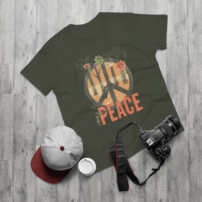 Vintage Peace Sign T-Shirt | Floral Forest Retro
