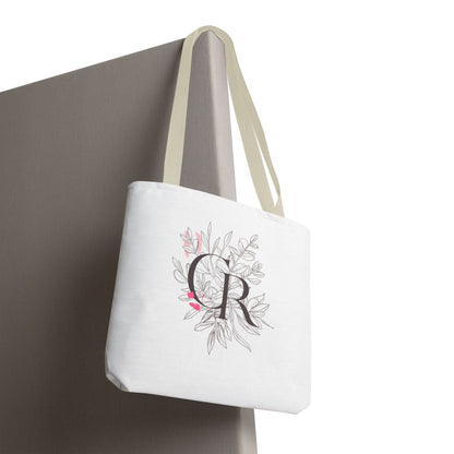 Einkaufstasche „CR Botanical Line Art“ – elegante Canvas Bag mit beige Henkel – 3 Größen