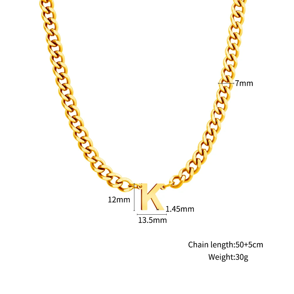 Initial Necklace Chain Initial Necklace Personalized Letter