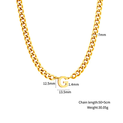Initial Necklace Chain Initial Necklace Personalized Letter