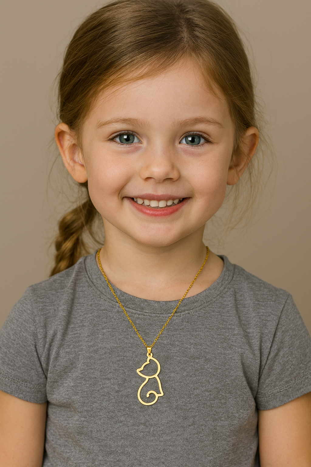 Goldene Katzen Halskette Edelstahl – Geschenk für Frauen