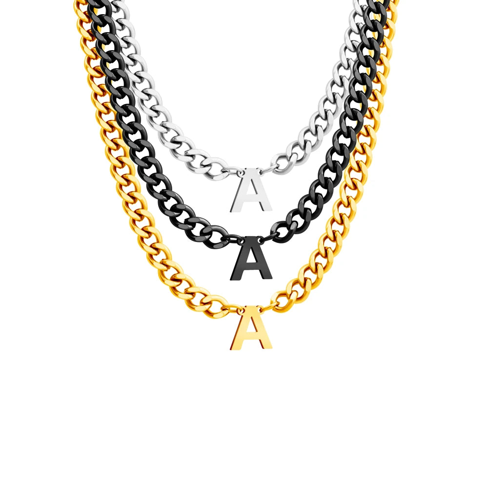 Initial Necklace Chain Initial Necklace Personalized Letter
