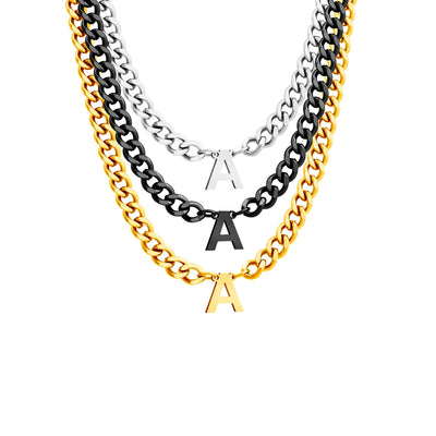 Initial Necklace Chain Initial Necklace Personalized Letter