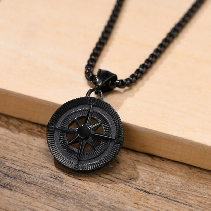 Herren Kompass Kette Edelstahl – Vintage Viking Design