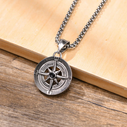 Herren Kompass Kette Edelstahl – Vintage Viking Design