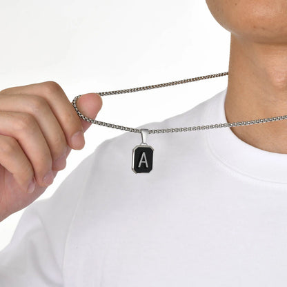 Herren Initialen Kette Edelstahl A–Z – Personalisiertes Pendant