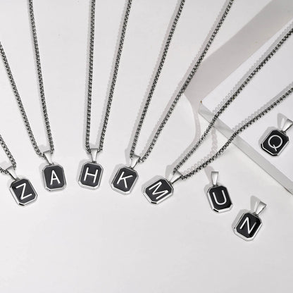 Herren Initialen Kette Edelstahl A–Z – Personalisiertes Pendant