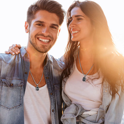 Herren Initialen Kette Edelstahl A–Z – Personalisiertes Pendant