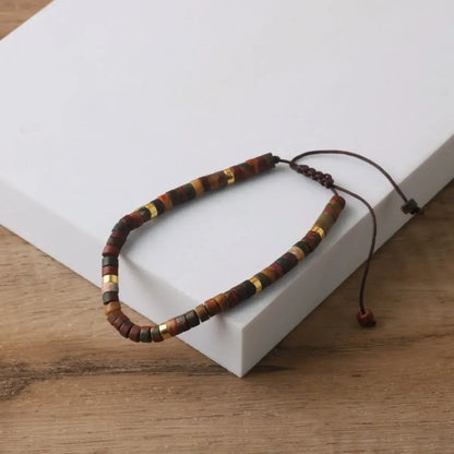 Picasso Jaspis Armband Herren Damen Verstellbar Naturstein Minimalistisch